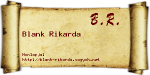 Blank Rikarda névjegykártya